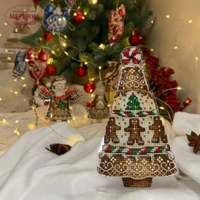 Фото Набір для вишивання хрестиком Сузір'я Єдинорога Пряникова ялинка (акрил +підставка) 1070
