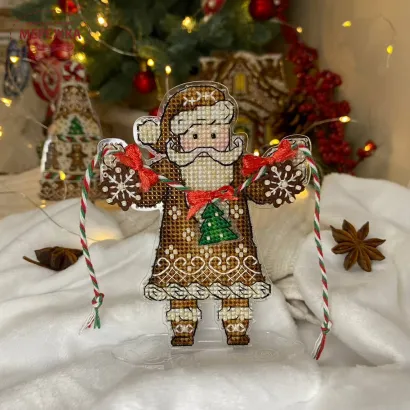 Фото Набір для вишивання хрестиком Сузір'я Єдинорога Пряниковий Містер Санта (основа гнучка +підставка) 1074 гн