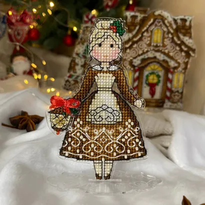 Фото Набір для вишивання хрестиком Сузір'я Єдинорога 2в1 Пряниковий Містер та Місіс Санта (акрил +підставка) 1075 а