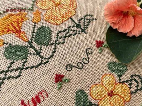 Фото Вікторія Попович Схема Nasturtium Capucine Sampler (Настурція / красоля)+пак бісеру (MillHill) VP-005