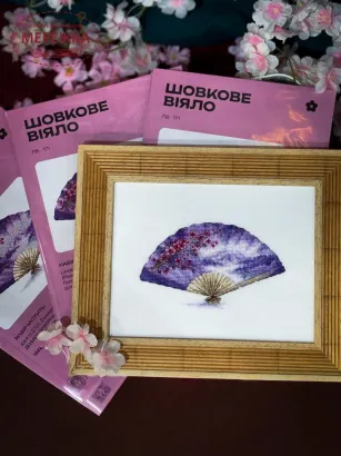 Фото Набір для вишивання хрестиком ЛЕЛЯ Шовкове віяло ЛВ-171