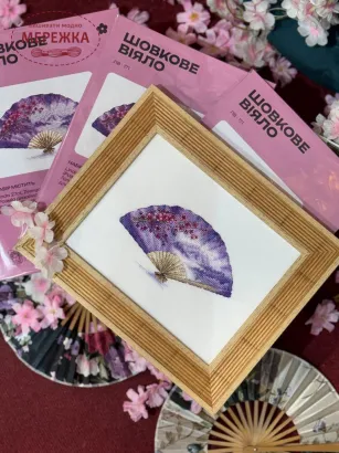 Фото Набір для вишивання хрестиком ЛЕЛЯ Шовкове віяло ЛВ-171