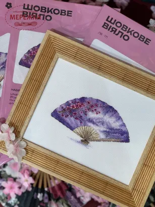 Фото Набір для вишивання хрестиком ЛЕЛЯ Шовкове віяло ЛВ-171