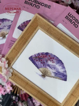 Фото Набір для вишивання хрестиком ЛЕЛЯ Шовкове віяло ЛВ-171