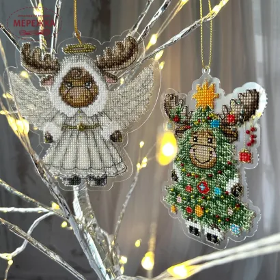 Фото абір для вишивання хрестиком Kingdom of Handmade на прозорій основі. Лосяш-янгол RL-02