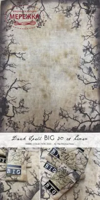 Фото Рівномірне полотно The Primitive Hare ручного фарбування Dark Spell  Linen 30 ct 35*47 см. BIG