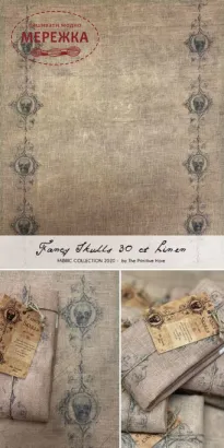 Фото Рівномірне полотно The Primitive Hare ручного фарбування Fancy Skulls Linen 30 ct 40*50 см.