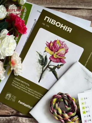 Фото Набір для вишивання хрестиком ЛЕЛЯ Півонія ЛВ-175