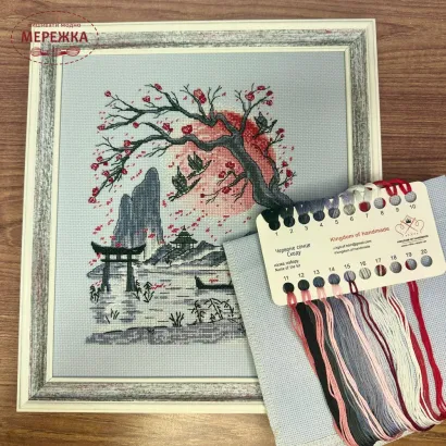 Фото Набір для вишивання хрестиком Kingdom of Handmade Червоне сонце Сходу (Аїда 16) KGD-02