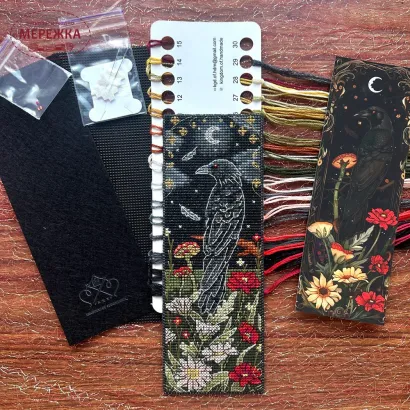 Фото Набір для вишивання хрестиком Kingdom of Handmade Закладка Вартовий ночі. (Крук) BNG-02