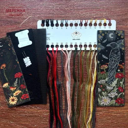 Фото Набір для вишивання хрестиком Kingdom of Handmade Закладка Вартовий ночі. (Крук) BNG-02