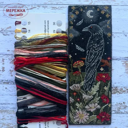 Фото Набір для вишивання хрестиком Kingdom of Handmade Закладка Вартовий ночі. (Крук) BNG-02