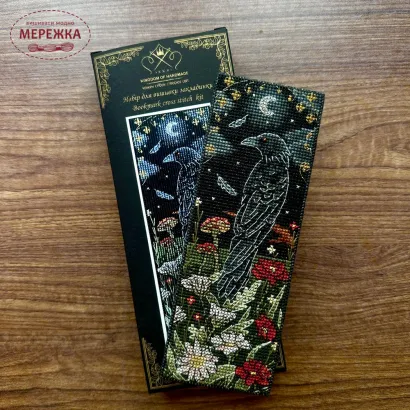 Фото Набір для вишивання хрестиком Kingdom of Handmade Закладка Вартовий ночі. (Крук) BNG-02