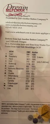 Фото Схема для вишивання Just Another Button Dream