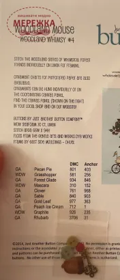 Фото Схема для вишивання Just Another Button Woodland Mouse