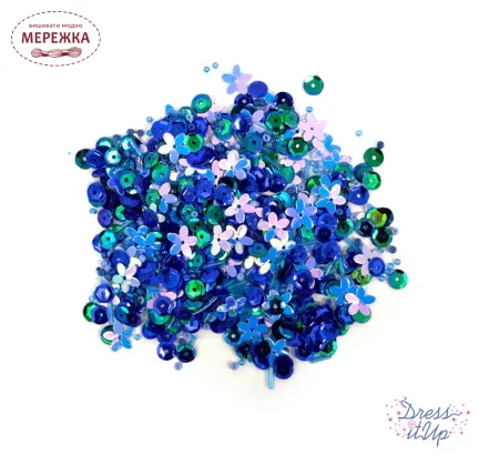 Фото Dress It Up набір пришивних декоративних елементів Bead Shakers in Blueberry Bliss