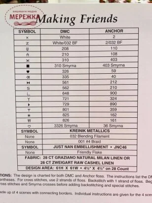 Фото JustNan схема для вишивання Making Friends JN174