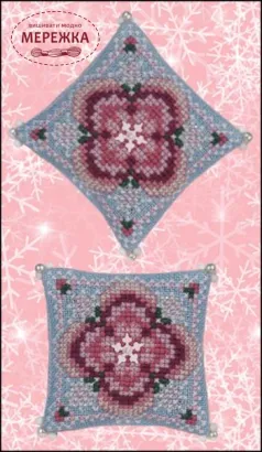 Фото Схема для вишивання Just Nan Winter Rose Petite Flower Cushion JN330