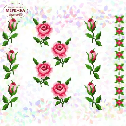 Водорозчинний флізелін Маленькі троянди