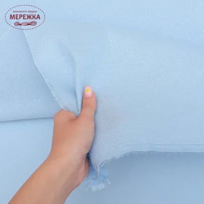 Фото Домоткане полотно Коломбіна льон/бавовна, колір Холодний блакитний