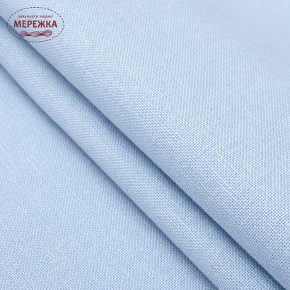 Фото Домоткане полотно Коломбіна льон/бавовна, колір Холодний блакитний