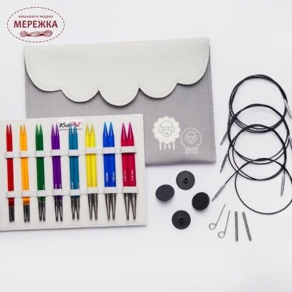 Фото KnitPro набір знімних акрилових спиць Delux Trendz 50618