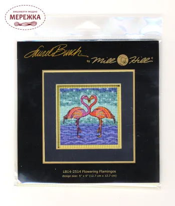 Фото Набір  для вишивання у змішаній техніці Mill Hill Flowering Flamingos LB14-2514