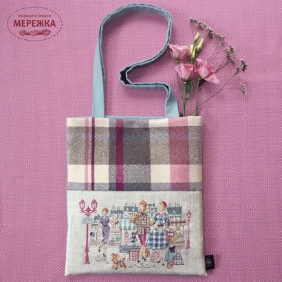 Фото Les Brodeuses Parisiennes Схема Mon Sac «Paris Tartan» +тканина MSPTL/JOU