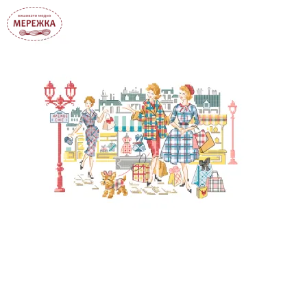 Фото Les Brodeuses Parisiennes Схема Mon Sac «Paris Tartan» +тканина MSPTL/JOU