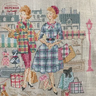 Фото Les Brodeuses Parisiennes Схема Mon Sac «Paris Tartan» +тканина MSPTL/JOU