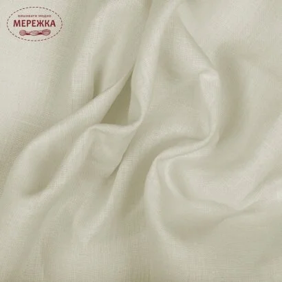 Фото Рівномірне лляне полотно для вишиванок (Польща), колір айворі, 100% льон