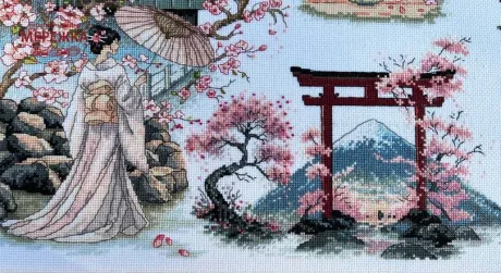 Фото Набір для вишивання хрестиком ВДВ Цвітіння сакури М-0306