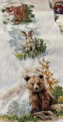 Фото Набір для вишивання хрестиком ВДВ Лісова малеча М-0324