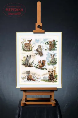 Фото Набір для вишивання хрестиком ВДВ Лісова малеча М-0324
