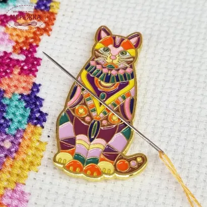 Фото Meloca Designs Магнітний тримач для голок  Mandala Cat Needle Minder