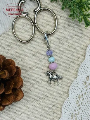 Фото Hobby Bee Маячок для ножиць з коником, срібло