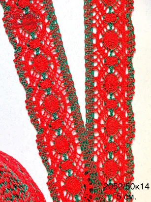 Фото мереживо зелено-червоне 5 см.