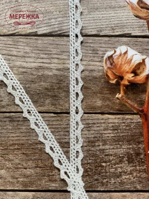 Фото мереживо біле з люрексом 1 см.