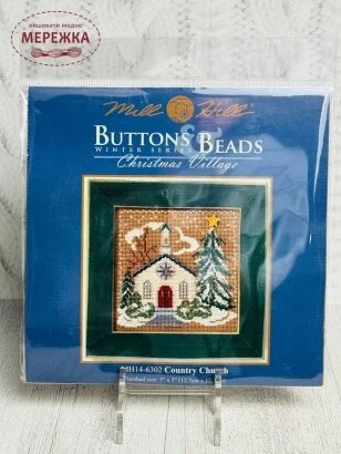 Фото Набір для вишивання в змішаній техніці Mill Hill Сільська церква МН14-6302
