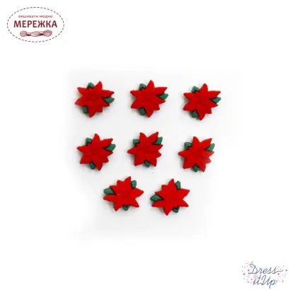 Фото Dress It Up набір пришивних декоративних гудзиків Mini Poinsettias 11780