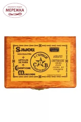 Фото Скринька для рукоділля Sajou дерево, Hooks and Eyes