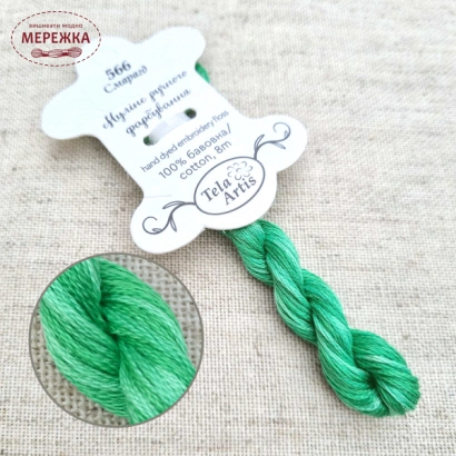 Фото TelaArtis Муліне ручного фарбування Смарагд 566