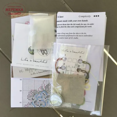 Фото набір для створення брошки у техніці мікровишивка МВ1201