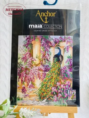 Фото набір для вишивання хрестиком Анкор Павич