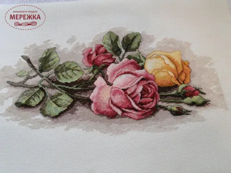Фото набір для вишивання хрестиком Зрізані троянди 13720