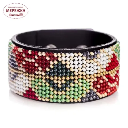Фото Набір для вишивання бісером WonderlandCrafts браслета на штучній шкірі FLBB-120