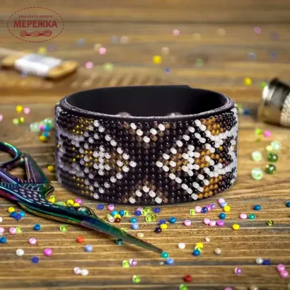 Фото Набір для вишивання бісером WonderlandCrafts браслета на штучній шкірі FLBB-121