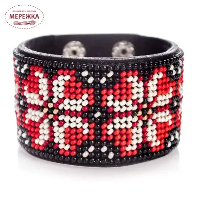Фото Набір для вишивання бісером WonderlandCrafts браслета на штучній шкірі FLBB-113