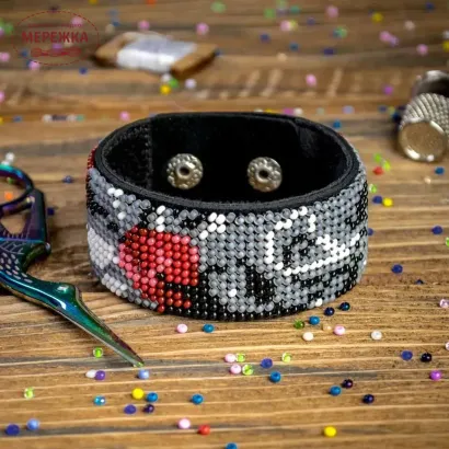 Фото Набір для вишивання бісером WonderlandCrafts браслета на штучній шкірі FLBB-035