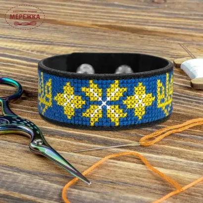 Фото Набір для вишивання хрестиком WonderlandCrafts браслета на штучній шкірі FLHL-056